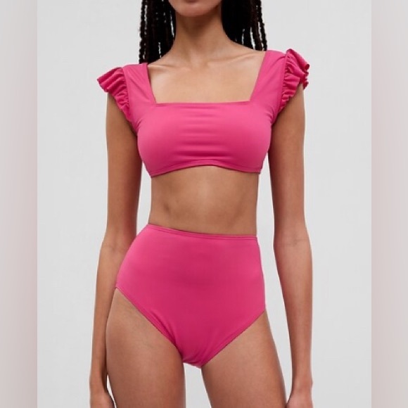 NWT Gap High Rise Bikini Bottom. Small. Fuchsia Pink - Picture 3 of 7